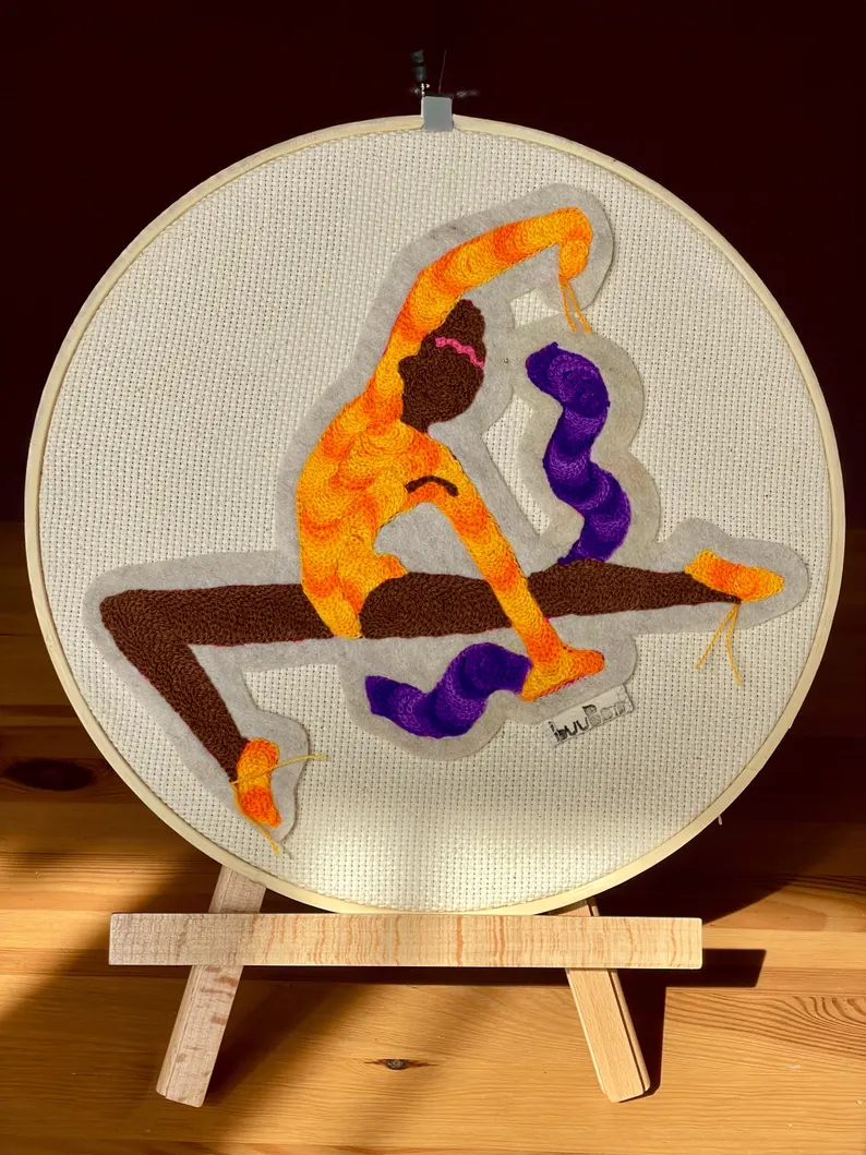 il 794xn.6391544501 k0y9.jpg Ajoutez une touche sportive et artistique à votre garde-robe avec ce patch brodé gymnaste ruban, célébrant les Jeux Olympiques Paris 2024. Marque buuBoo.