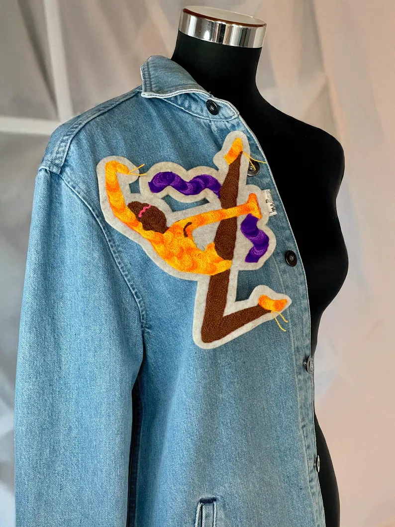 il 794xn.6391593633 46eq.jpg Ajoutez une note artistique à vos créations avec ce patch brodé gymnaste ruban, inspiré des Jeux Olympiques Paris 2024. Marque buuBoo.