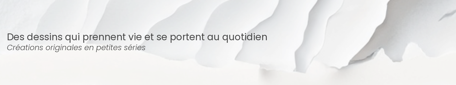couverture buuBoo. Texte pour présenter la boutique artisanale : des dessins qui prennent vie et se portent au quotidien. Créations originales en petites séries